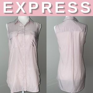 NEW Express Striped Sleeveless “The City Shirt”;XS